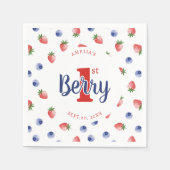 Serviette En Papier Berry First Birday Party fraise et bleuet (Devant)