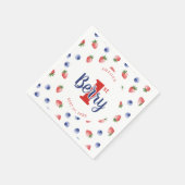 Serviette En Papier Berry First Birday Party fraise et bleuet (Coin)