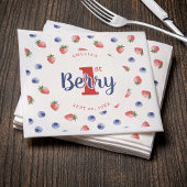 Serviette En Papier Berry First Birday Party fraise et bleuet