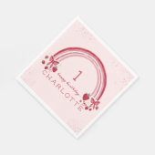 Serviette En Papier Berry First Birday Rainbow Strawberry Bows (Coin)
