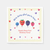 Serviette En Papier Berry First Birthday Strawberry, Blueberry et plus (Devant)