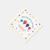 Serviette En Papier Berry First Birthday Strawberry, Blueberry et plus (Coin)