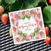 Serviette En Papier Berry First Birthday Strawberry Party 