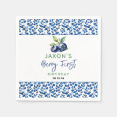 Serviette En Papier Berry First Blueberry 1er Anniversaire (Devant)