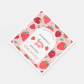 Serviette En Papier Berry First Cute 1er Anniversaire Fille de fraise (Coin)