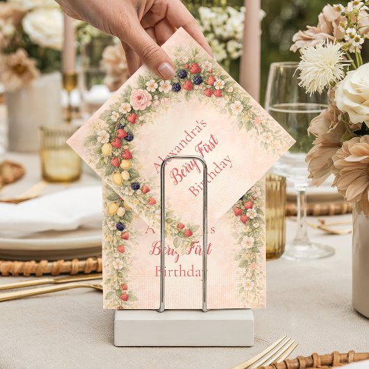 Serviette En Papier Berry First Garden 1st Birthday
