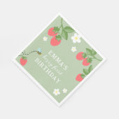 Serviette En Papier Berry First Girls Strawberry First Birthday Party (Coin)