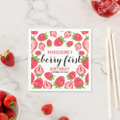 Serviette En Papier Berry First Strawberry 1er fête d'anniversaire Per (En situation)