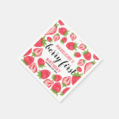 Serviette En Papier Berry First Strawberry 1er fête d'anniversaire Per (Coin)