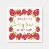 Serviette En Papier Berry First Strawberry 1er fête d'anniversaire Per (Devant)