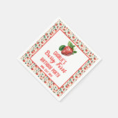 Serviette En Papier Berry First Strawberry Girl 1er anniversaire fête (Coin)
