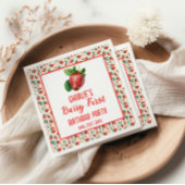 Serviette En Papier Berry First Strawberry Girl 1er anniversaire fête