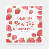 Serviette En Papier Berry First Strawberry Girl 1er anniversaire fête (Devant)