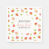 Serviette En Papier Berry First Strawberry Girl fête d'anniversaire (Devant)