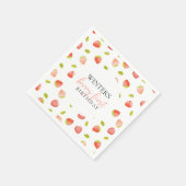 Serviette En Papier Berry First Strawberry Girl fête d'anniversaire (Coin)