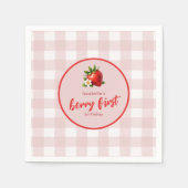 Serviette En Papier Berry fraise 1er Anniversaire Papier Napkin (Devant)