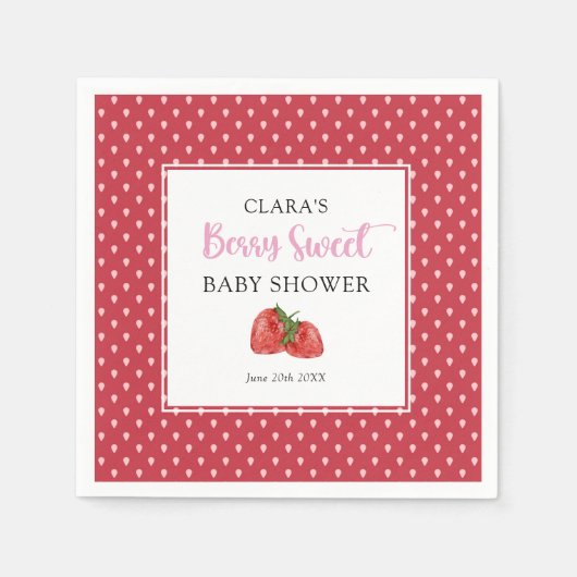 Serviette En Papier Berry fraise Baby shower sucré (Devant)