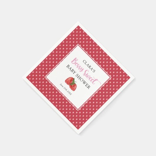 Serviette En Papier Berry fraise Baby shower sucré (Coin)