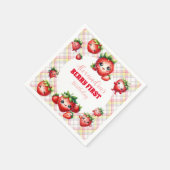 Serviette En Papier Berry fraise Premier anniversaire (Coin)