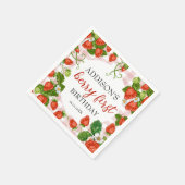 Serviette En Papier Berry fraise Première fille 1er anniversaire (Coin)