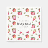Serviette En Papier Berry fraise Première fille 1er anniversaire (Devant)