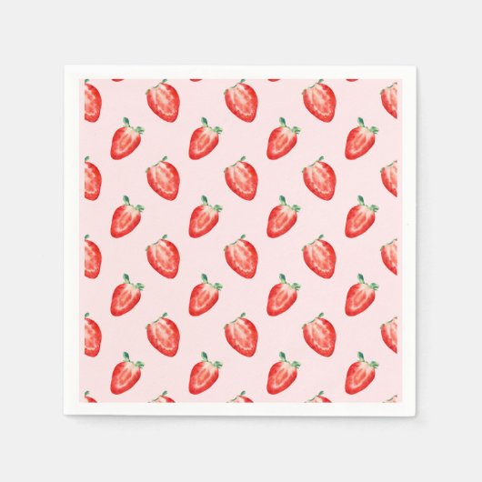Serviette En Papier Berry fraise première invitation d'anniversaire ro (Devant)