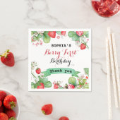 Serviette En Papier Berry Lovely Premier anniversaire (En situation)