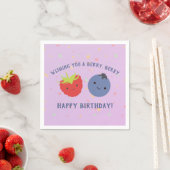 Serviette En Papier Berry mignonne Joyeux Anniversaire Pun Kawaii baie (En situation)