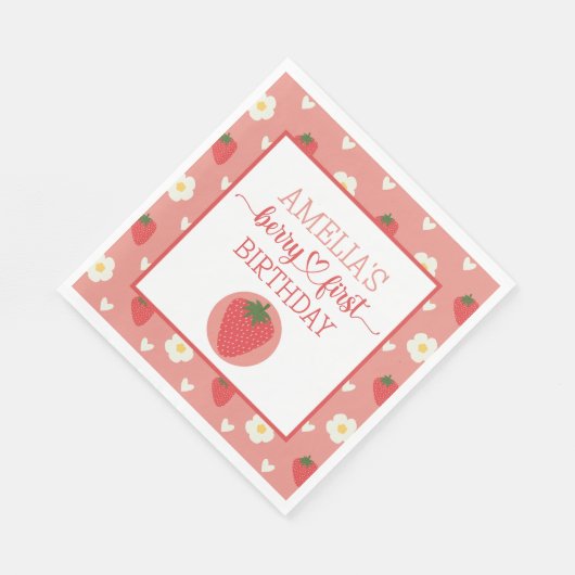 Serviette En Papier Berry Premier 1er anniversaire (Coin)