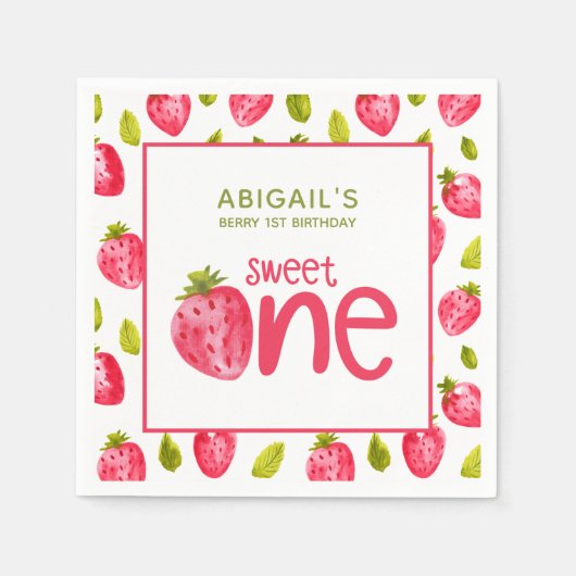 Serviette En Papier Berry Premier anniversaire (Devant)