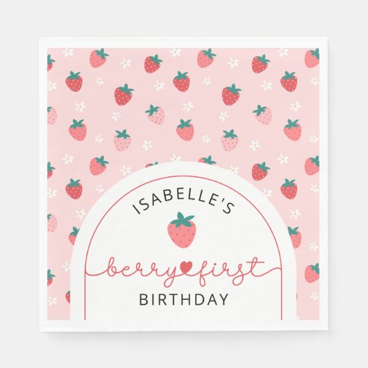 Serviette En Papier Berry Premier anniversaire 1er anniversaire Fête d (Devant)