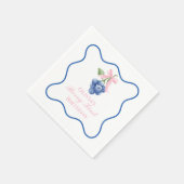 Serviette En Papier Berry premier anniversaire bleu Bow rose Coquette (Coin)