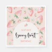Serviette En Papier Berry premier anniversaire de enfant de fraise (Devant)
