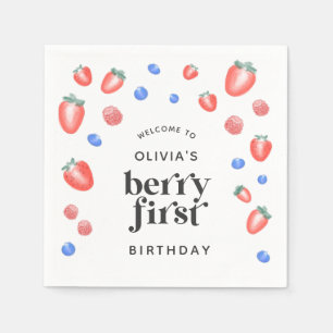 Serviette En Papier Berry Premier anniversaire fraise