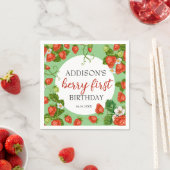 Serviette En Papier Berry Premier anniversaire fraise 1er anniversaire (En situation)