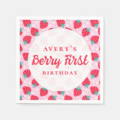 Serviette En Papier Berry Premier anniversaire Fraise Daisy (Devant)