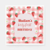 Serviette En Papier Berry Premier Anniversaire fraise Premier 1er Bien (Devant)