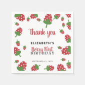 Serviette En Papier Berry Premier anniversaire mignon Fille fraise sur (Devant)
