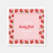 Serviette En Papier Berry Premier Anniversaire Papier fraise Napkin (Devant)