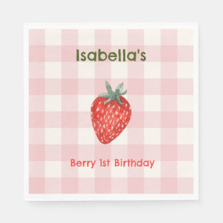 Serviette En Papier Berry Premier Anniversaire Pink & Plaid