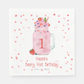 Serviette En Papier Berry Premier anniversaire Smoothie (Devant)