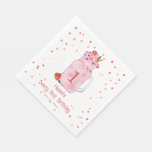 Serviette En Papier Berry Premier anniversaire Smoothie (Coin)