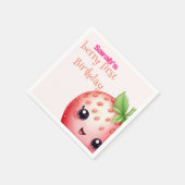 Serviette En Papier Berry première fraise d'anniversaire (Coin)
