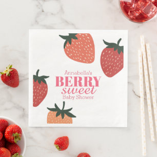 Serviette En Papier Berry rose fraise Baby shower doux