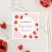 Serviette En Papier Berry rose fraise Premier Plaid En vichy Anniversa (En situation)