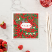 Serviette En Papier Berry rouge et vert olive Noël (En situation)