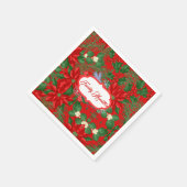 Serviette En Papier Berry rouge et vert olive Noël (Coin)