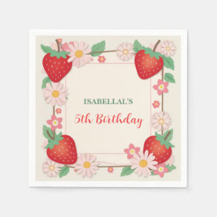Serviette En Papier Berry rouge Fleur de fraise Fête Fille Fête