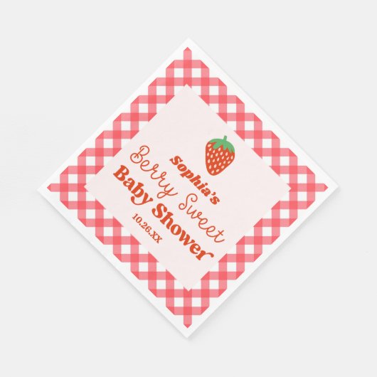 Serviette En Papier Berry rouge fraise Baby shower doux (Coin)