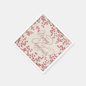 Serviette En Papier Berry rouge moderne Russe Joyeux Noël (Coin)